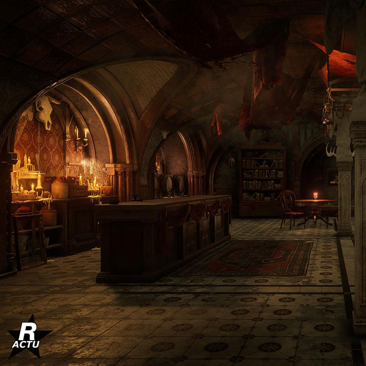 Décoration gothique du bar de la distillerie clandestine - 720p x 720p - Picture by Rockstar Actu - Red Dead Online Décoration gothique du bar de la distillerie clandestine dans Red Dead Online