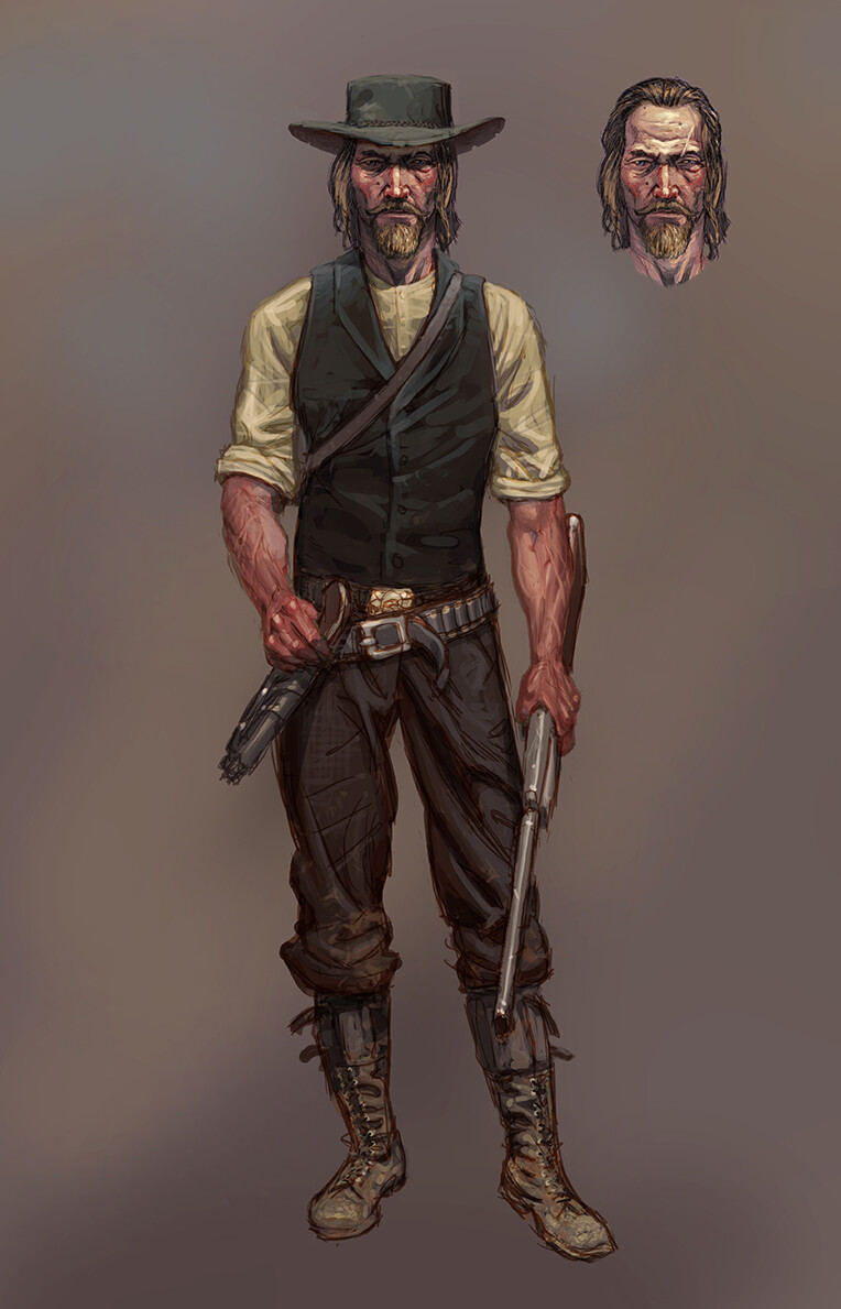 Concept art - Image 21 - Arthur Morgan - 764p x 1189p - Picture by Daren Bader - Red Dead Redemption 2
