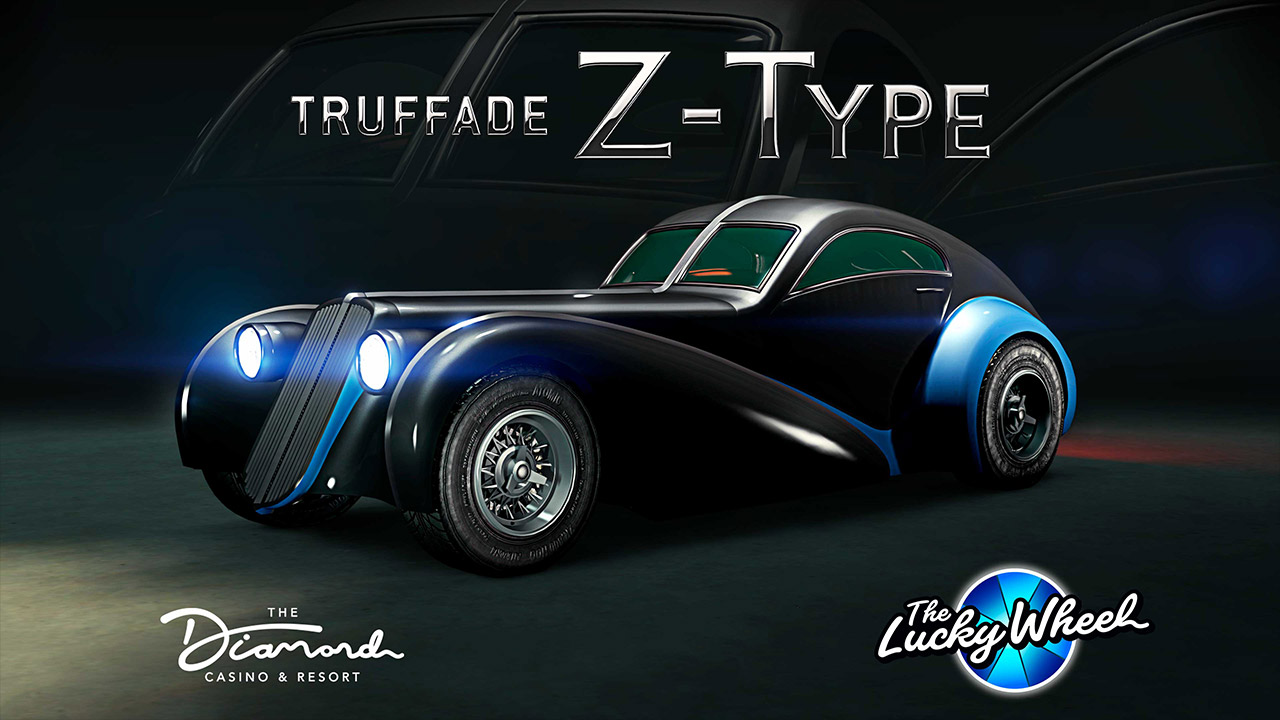 GTA Online - Bonus - Voiture sur le podium du casino - Truffade Z Type - Image 2 - 1280p x 720p - Qualité 70% - Picture by Rockstar Games Truffade Z-Type - GTA Online