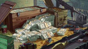Plusieurs billets de banque dans GTA Online.