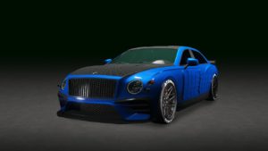 Image de la voiture Enus Deity de couleur bleue, elle a un capot en carbone.