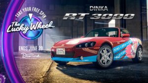 La Dinka RT3000 qui se trouve à gagner sur le podium du Diamond Casino durant la semaine du 23 au 29 juin 2022