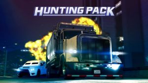 Un camion poursuivi d'une Kuruma dans le mode rivalité "Convoi explosif" dans le jeu vidéo Grand Theft Auto Online.