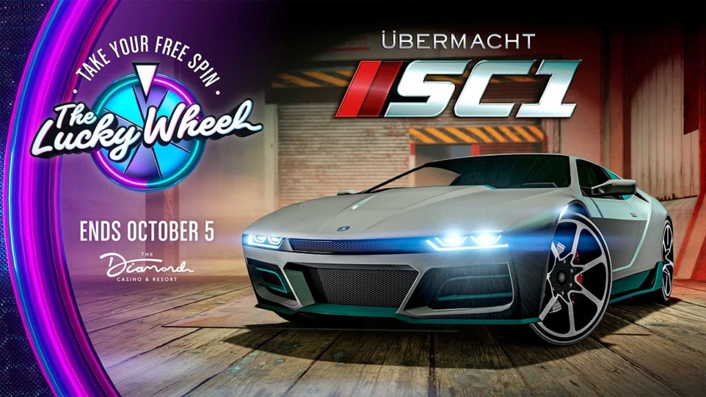 L'Ubermacht SC1 se trouve à gagner au Diamond Casino cette semaine, faite tourner la roue pour gagner la voiture sur le podium