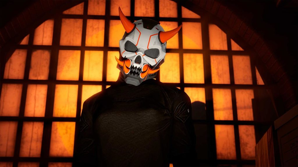 Le masque Démon Hight-tech orange et gris en récompense pour la participation au mode rivalité Condamné