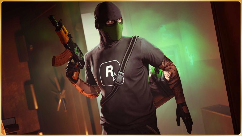 Black Rockstar Games t-shirt unlocked by logging in before next Thursday in GTA Online