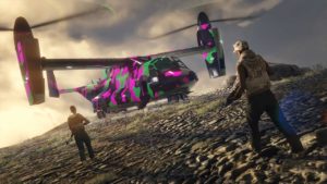 Le Mammoth Avenger disposant du motif exclusif Camouflage rose et vert. Ce motif est à récupérer en se connectant à GTA Online avant jeudi prochain.