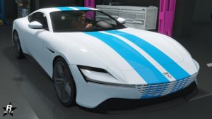 Le motif Bandes bleues pour la Grotti Itali GTO Stinger TT