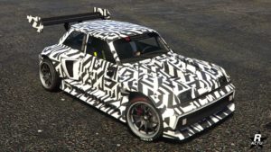 Le motif rare "Camouflage abstrait" sur la sportive "Penaud La coureuse" dans GTA Online