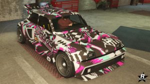 Le motif "Élite HSW" sur la voiture de GTA Online "Penaud La coureuse"
