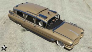 L'Albany Brigham disposant du motif abstrait simple bleu sur ça carrosserie