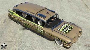 Le motif "Ghosts Exposed" appliqué sur l'Albany Brigham. Il s'agit du motif s'inspirant de SOS Fantôme, et qui se débloque en terminant la chasse aux fantômes qui est disponible durant les événements annuels d'halloween