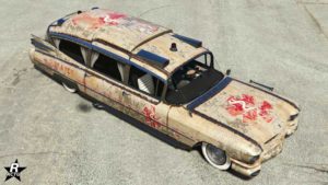 La voiture Brigham disposant du motif d'ambulance d'halloween "SA Mission Row, rouillé"