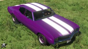 La Declasse Tulip disposant du vinyle "Rayures classiques blanches" comme motif.