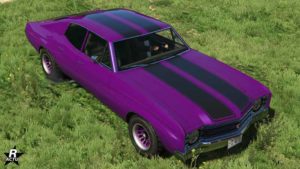 Le motif 'Rayures classiques noires" sur la carrosserie de la voiture Declasse Tulip