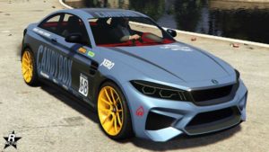 Le motif "Course Candybox" appliqué sur la sportive Ubermacht Cypher