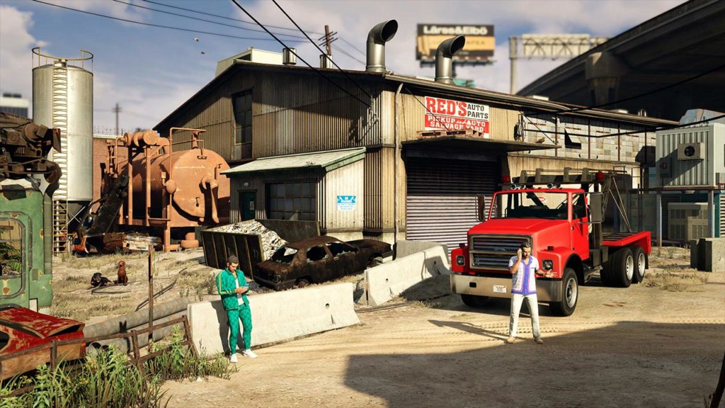 La bâtiment Red's Auto Parts servant de lieux pour le business de trafic de véhicules avec Yusuf Amir dans GTA Online