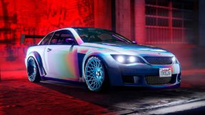 L'Ubermacht Sentinel XS, la voiture est de couleur blanche perlée