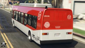 Face arrière du bus qui sillonne Los Santos