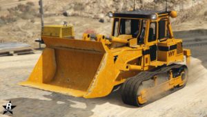 La face avant de l'engin de chantier HVY Dozer