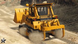 La face arrière de l'engin de chantier HVY Dozer