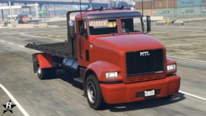 L'avant du camion à plateau MTL Flatbed