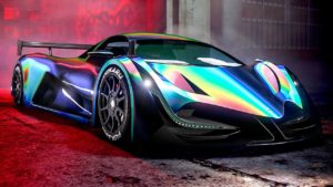 L'avant de la Principe Deveste Eight dans GTA Online, elle dispose d'une couleur perlée