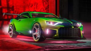 La face avant de la Declasse Vigero ZX de couleur vert et la voiture dispose de modifications HSW