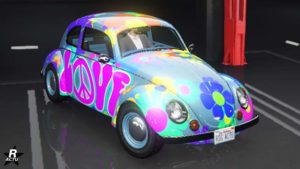 Le motif de voiture "Amour" sur la Weevil