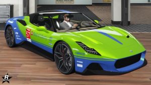 La Lampadati Corsita aux couleurs de la banque de Liberty City