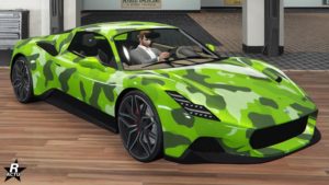 Le motif militaire "Camouflage armée" sur la Lampadati Corsita dans GTA Online