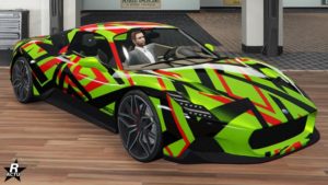 Le motif de carrosserie "Formes géométriques", appliqué sur la voiture Lampadati Corsita