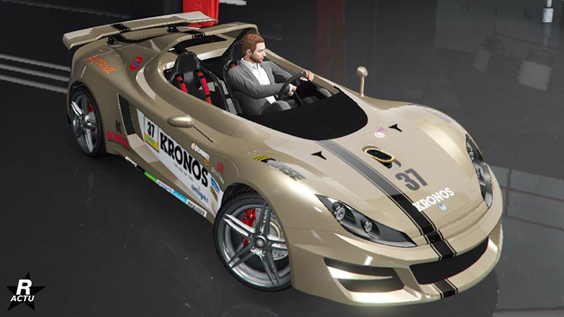 Le motif "Kronos" sur la carrosserie de l'Ocelot Locust dans GTA Online