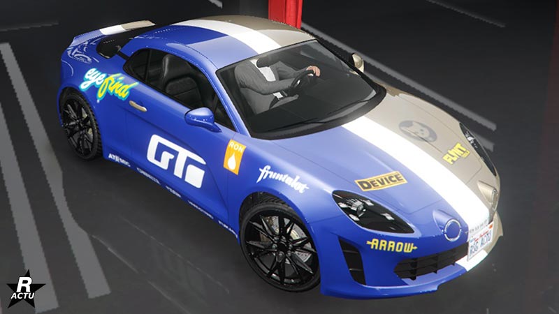 La voiture de course Française "Toundra Panthere", arborant le motif "Pilote GTO"