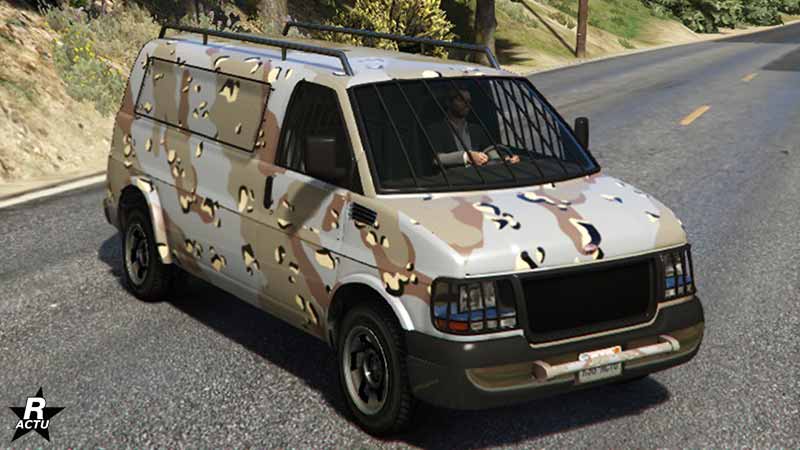 Le motif "Bac à sable des années 90" sur la camionnette Speedo Custom dans GTA Online