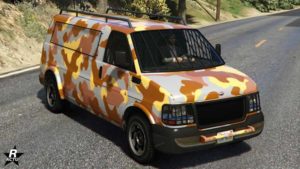Le Vapid Speedo Custom disposant du motif "Camouflage orangé"