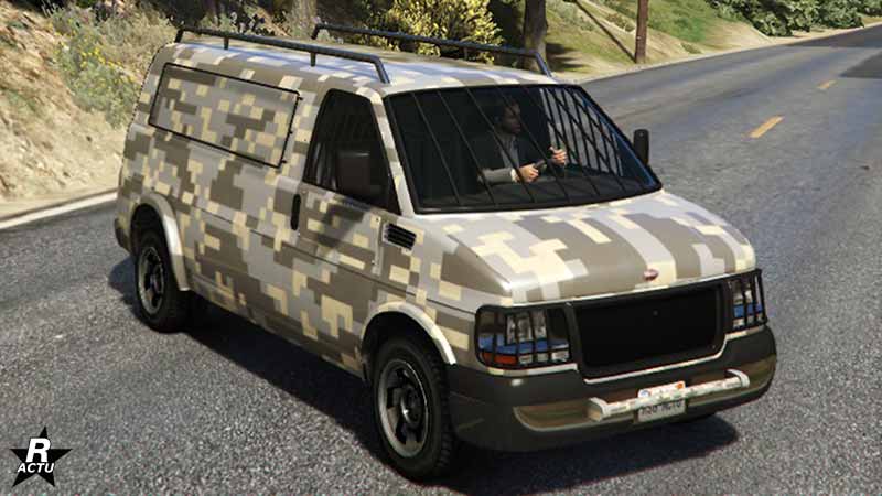 Le Vapid Speedo Custom disposant du motif "Petits pixels" sur sa carrosserie 