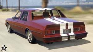 Vue arrière de la voiture Declasse Impaler LX