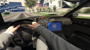 Vue du pilote à l'intérieur de la Vapid Stanier LE Cruiser