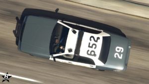 Vue du dessus de la voiture de police Vapid Stanier LE Cruiser