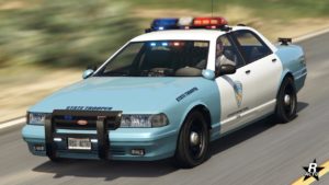 Vue avant de la voiture de police Vapid Stanier LE Cruiser