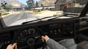 Vue de la cabine du conducteur de la Vapid Dépanneuse (Rouillée)