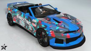 Le motif "Hardstand géométrique" sur le véhicule Declasse Vigero ZX décapotable