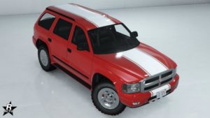 La Bravado Dorado disposant du motif "Bande blanche" dans GTA Online