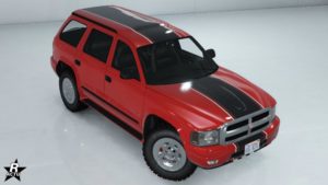 Le motif "Bande noire" sur le SUV Bravado Dorado.