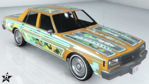 Le motif "Animé géométrique vert" sur la Declasse Impaler LX