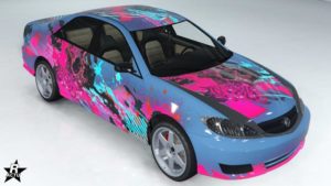 La Karin Asterope GZ disposant du motif "Tags alternatif". Ce motif représente différentes tâches de peintures réalisées avec une bombe de peinture. Les taches des peintures sont de couleurs rose, bleu et gris antiraciste