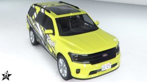 La voiture Vapid Aleutian disposant du motif de carrosserie "Action Vapid"