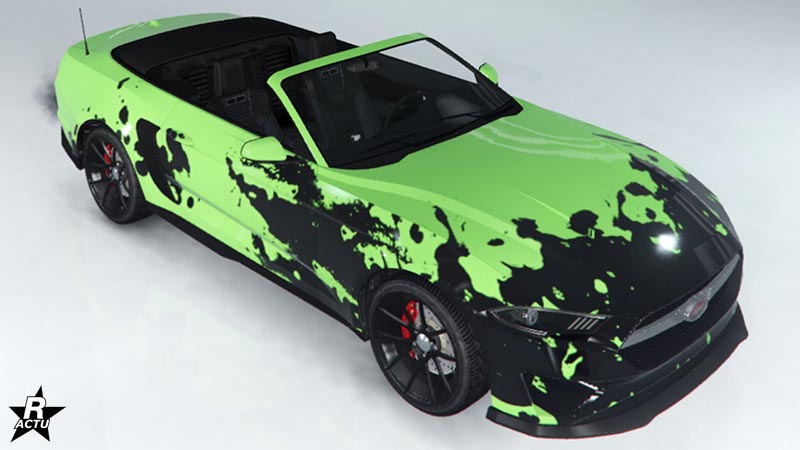 Le motif "Éclaboussures inversées" présent sur la voiture Dominator GT dans GTA Online