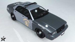 Le motif "Police des autoroutes de Los Santos" sur la Vapid Stanier LE Cruiser